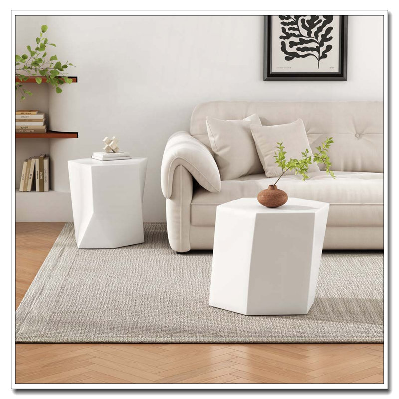 Ensemble de tables basses, Blanc