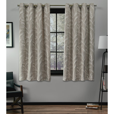 Bellicent Floral Room Darkening Thermal Grommet Curtain Panel Pair (Set of 2)