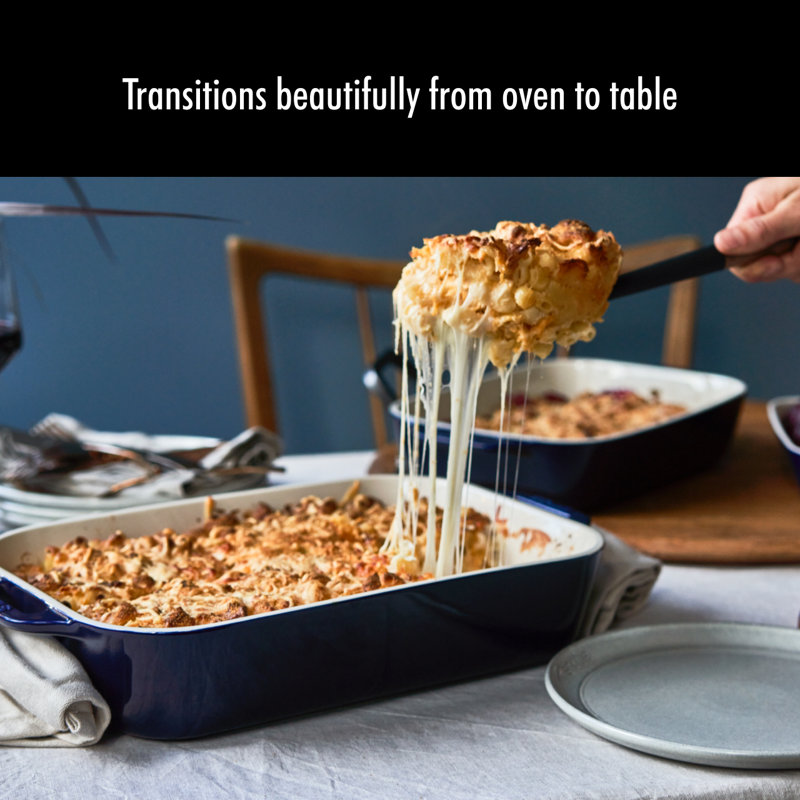 Staub Ceramic 2-piece Rectangular Baking Dish Set, Dark Blue