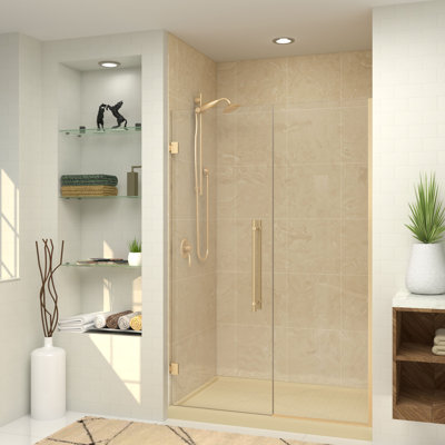 Transolid Elizabeth 54-in W x 76-in H Hinged Shower Door with Clear Glass
