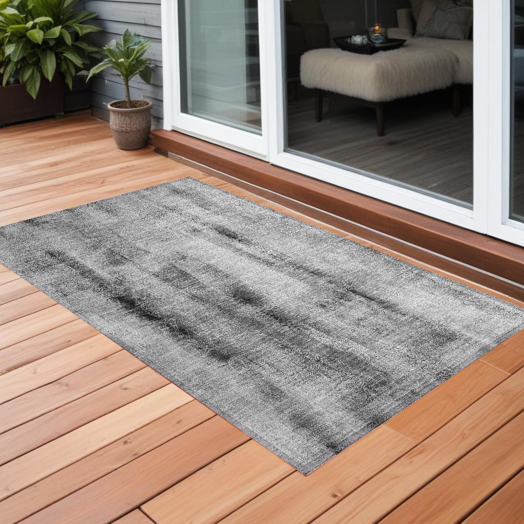 HomeRoots 2' X 3' Gray Washable Non Skid Indoor Outdoor Area Rug | Wayfair