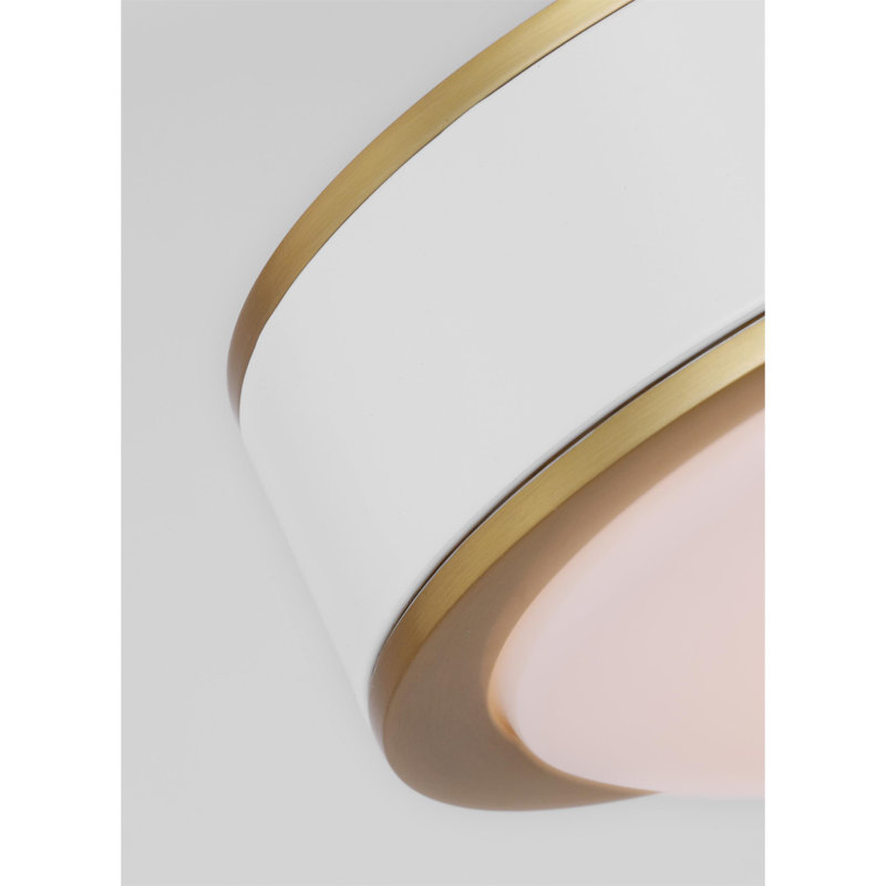 Tegan LED Flush Mount, Burnished Brass