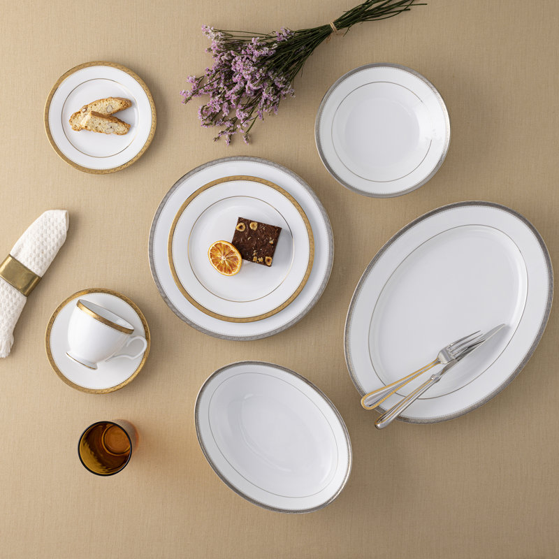 8 tasses Noritake Charlotta, Platine