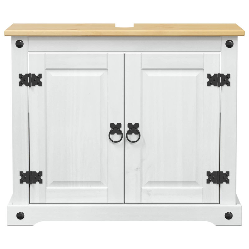  Sink Cabinet With Shelf With Storage With Door Solid Pine Wood Wall