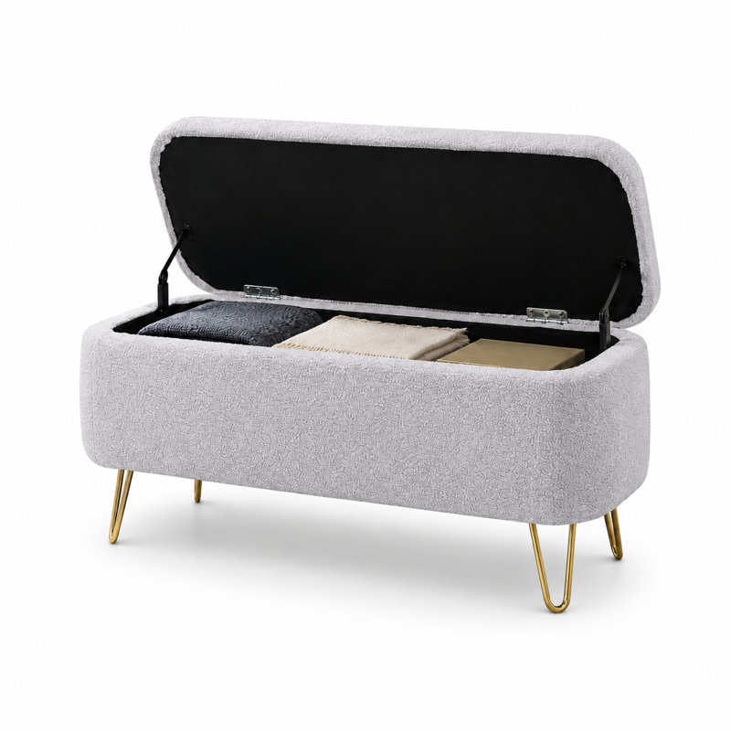 Banc de rangement avec repose-pieds Toleen , Gris