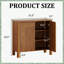 Armoire de rangement 31,5 "pour le salon, armoire de rangement en placage de bois massif avec tablettes réglables pour le couloir ou la cuisine, brun clair-335970171