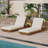 Lounge Chaise Set, Acacia Solid Wood With Lounge Cushion (Cream + Triple Folds) - Matching Dark Grey Version Available-1305500403