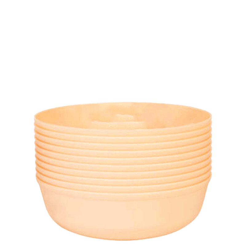Bols jetables en plastique beige 16 oz Ecoqualité Edge Collection 40 invités