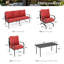 Ensemble de conversation de terrasse pour 7 personnes avec 2 chaises longues berçantes-425373171-425373173-425373178