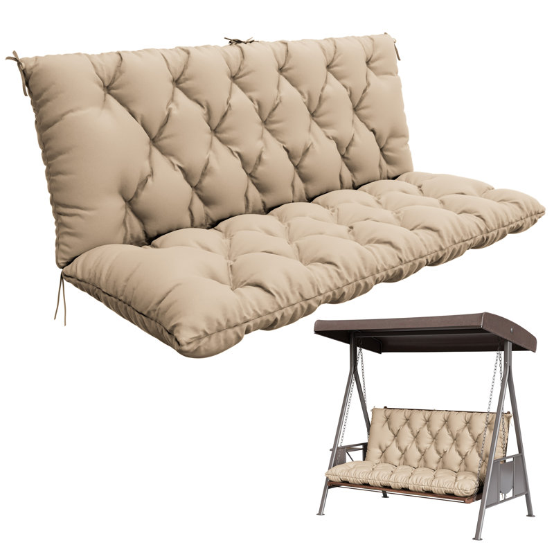5'' Outdoor Waterproof Cushion For Swing Chair Garden Bench, Sand, 40" W x 40" D