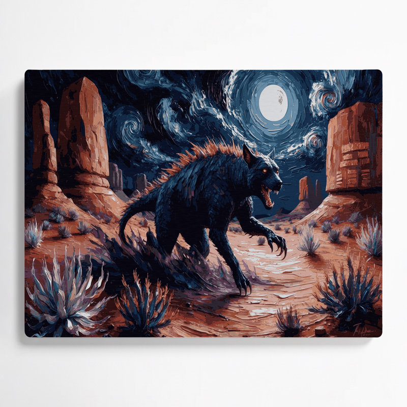 «Southwestern Animals» Chupacabra 11, art mural en métal mauve, H 20 po x l 24 po