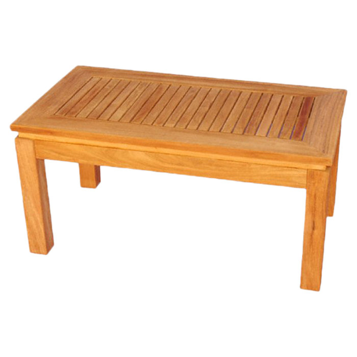 Honey Brown Rectangular Solid Teak Coffee Table