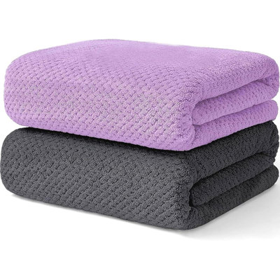 Microfiber Bath Towel - Ultra-Soft, Super Absorbent, Lint-Free for Bathroom/Gym/Travel