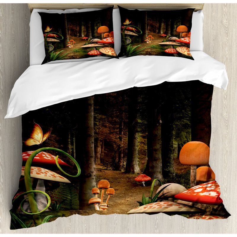 Rustic Polyester Duvet Cover, Queen Duvet Cover + 2 Standard Shams