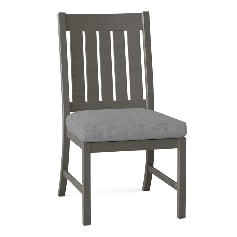 Club Patio Dining Side Chair with Cushions, No Welt, Verona Mist, Chalk