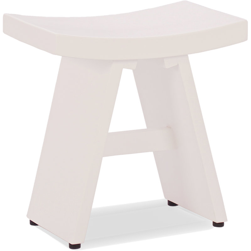 Banc décoratif en bois 18 po Asia, Blanc