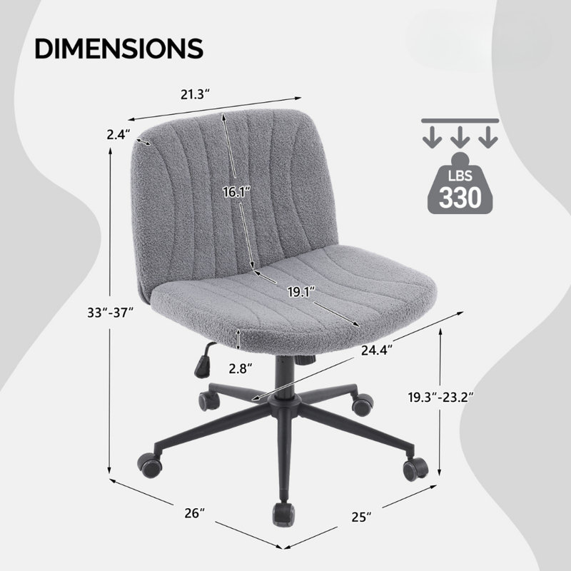 Chaise de bureau Teddy, Gris