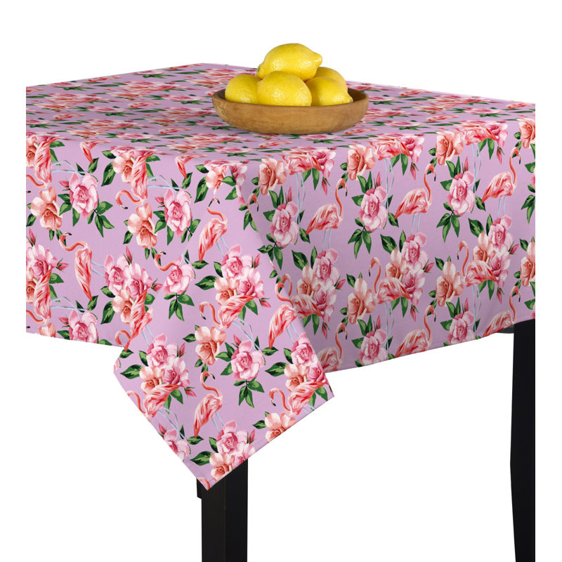 Fernagh Floral Flamingos Tablecloth, 54" x 54"