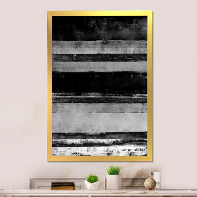 «Black and White Abstract Bands II», œuvre d'art moderne et contemporaine sur toile