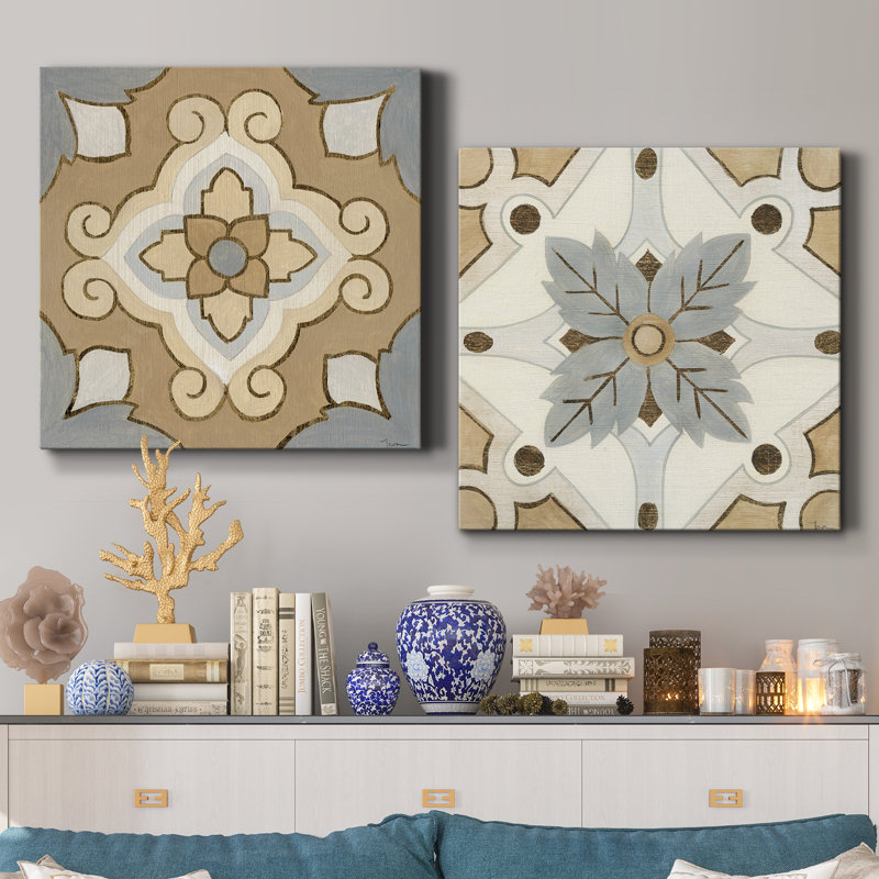 Mattonella I - ensemble de 2 impressions sur toile, H 10 po x l 10 po x P 1 po, Toile tendue