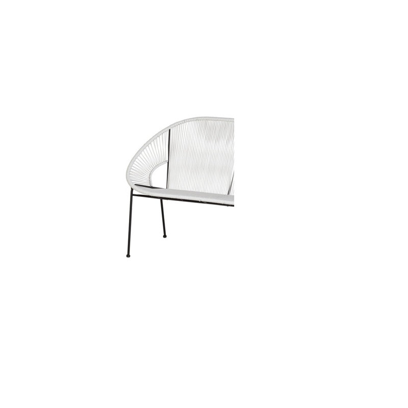 57'' Wide Curved Iron Patio Sofa, White