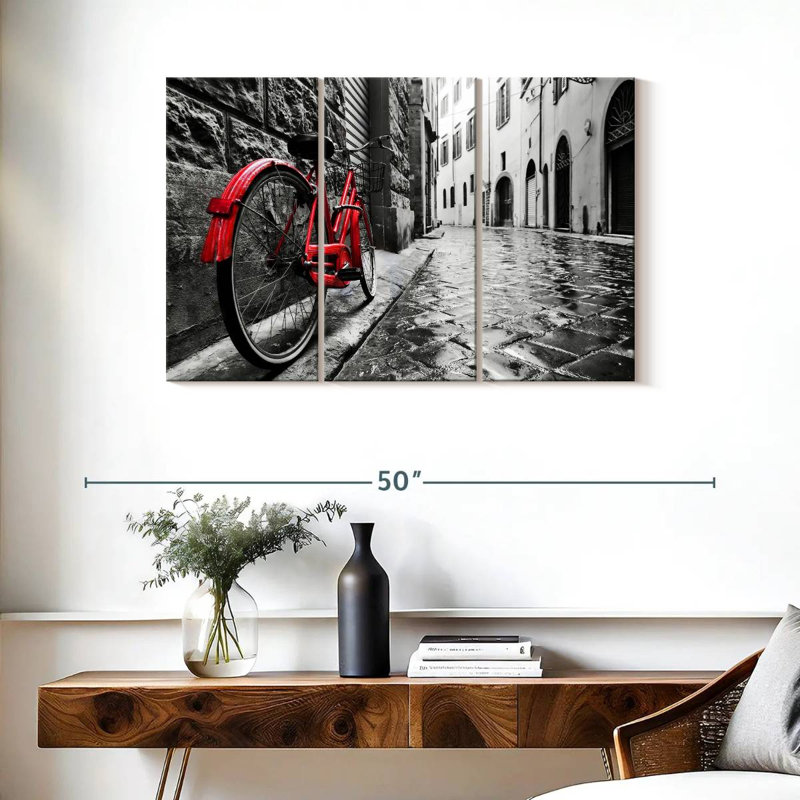 Mehar Red Bicycle Pop, 24" H x 38" W