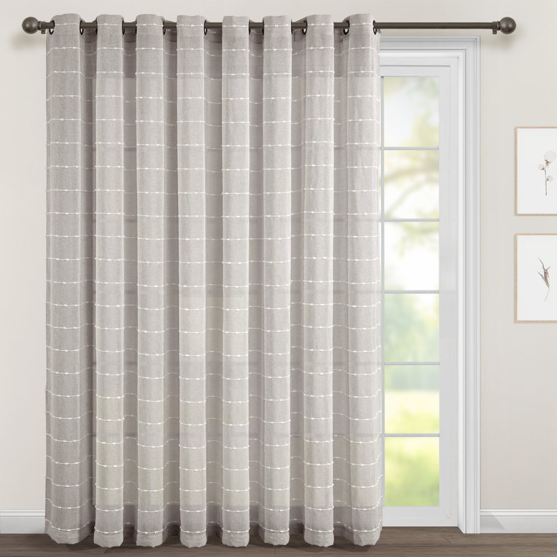 Polyester Sheer Curtain Single Panel, Gray