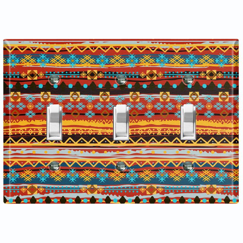 Patterned 3 - Gang Toggle Light Switch Standard Wall Plate