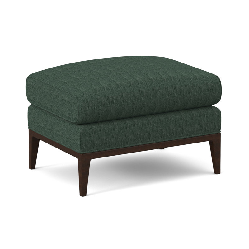 Cooper Ottoman, Sunny Linen, American Walnut