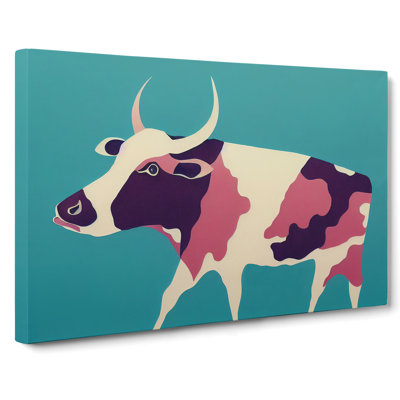 Soulful Cow Abstract - Wrapped Canvas