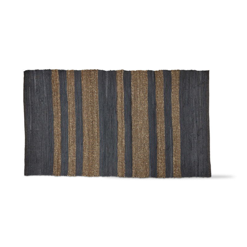 Lorra Bamboo Slat / Seagrass Striped Indoor / Outdoor Rug