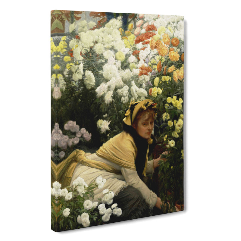 Chrysanthemums by James Tissot - Wrapped Canvas, 60cm H x 40cm W x 3cm D