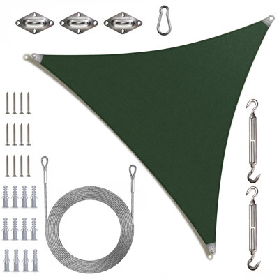 ColorTree Triangle Sun Shade Sail with Hardware Kit & Ropes – UPF50, Reinforced Corners, 260 GSM Fabric