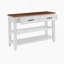 Console rétro avec deux tablettes ouvertes, structure en bois de pin massif et pieds pour le salon-591639995-591639999