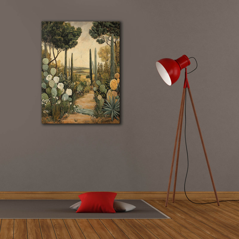 Bungalow Bungalow «Oasis Greens» par Svetlana Aleynikova, art mural sur toile, H 34 po x l 26 po