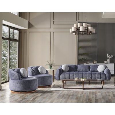 Gabri Chenille 3-Piece Sofa Set by Latitude Run