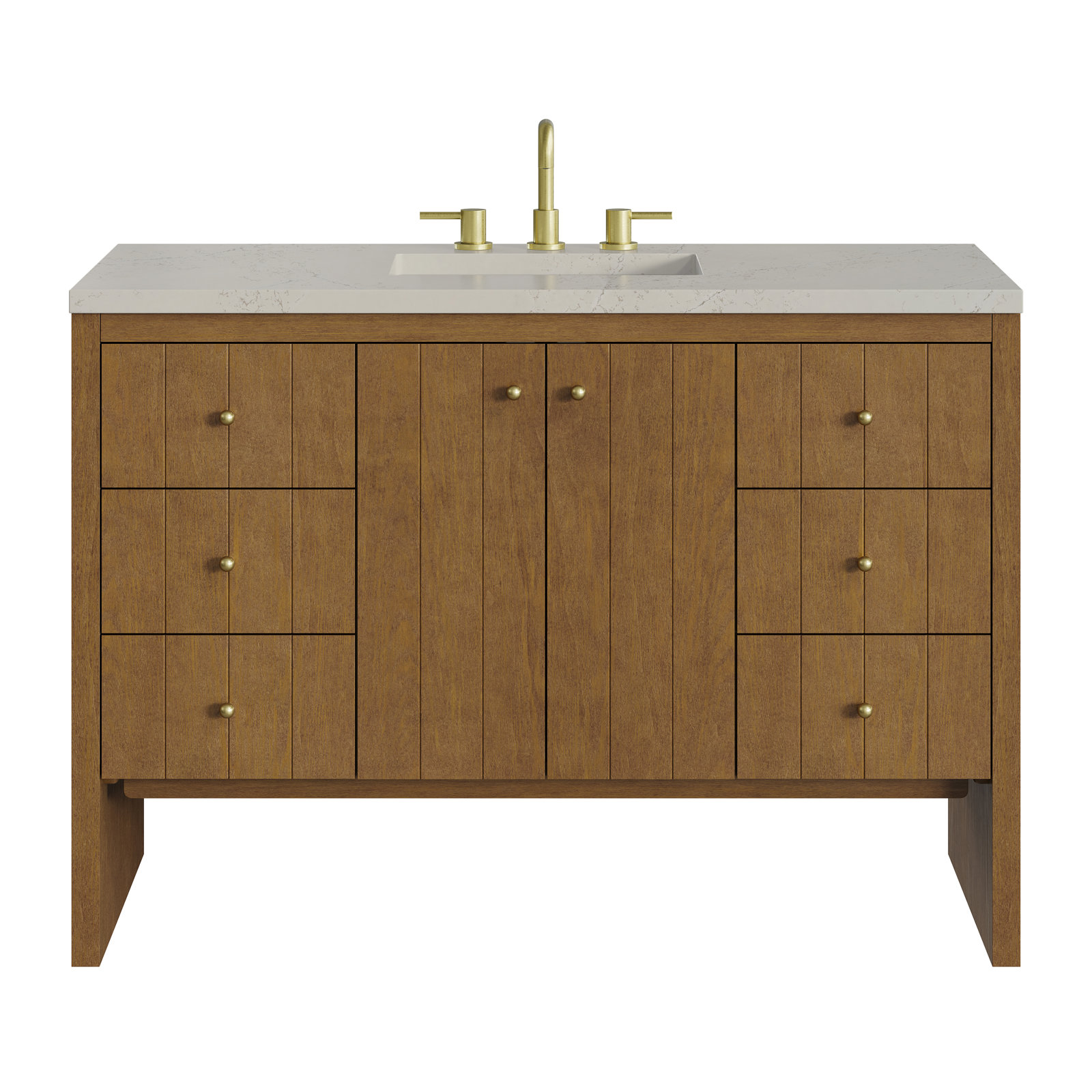 Hudson 48'' Single Bathroom Vanity, 8" Widespread, Tajnar, Honey Oak