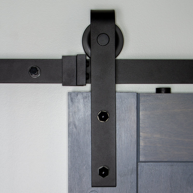 Heavy-Duty Black Iron Sliding Barn Door Track Kit
