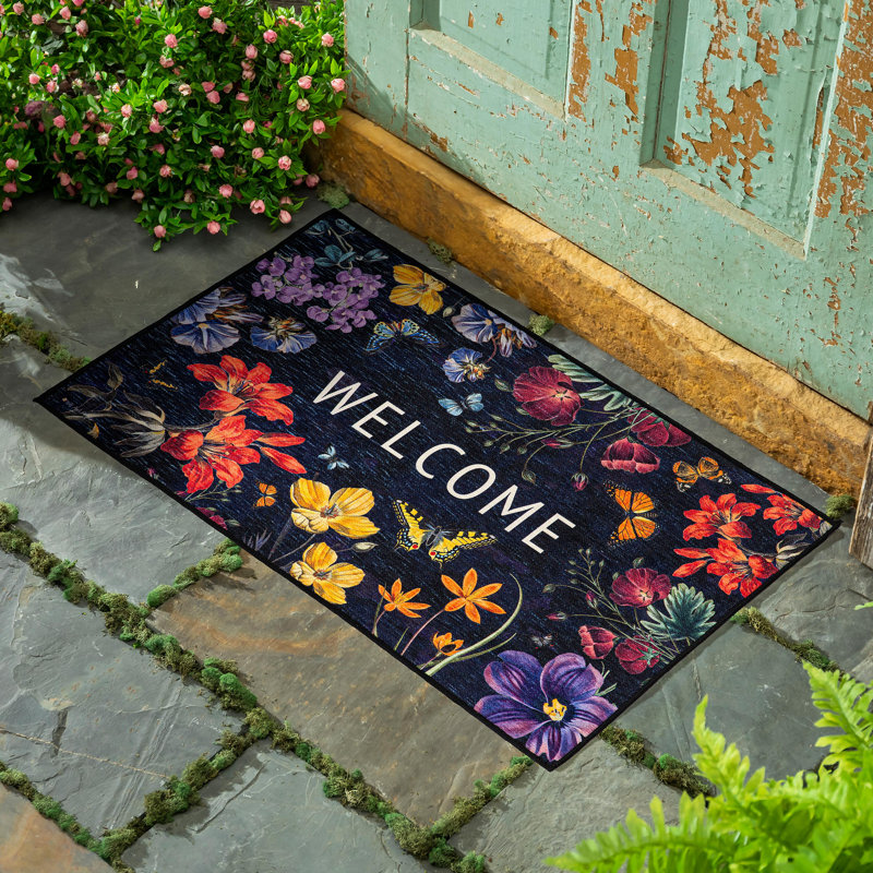 Tapis intérieur / extérieur lavable Butterfly Garden