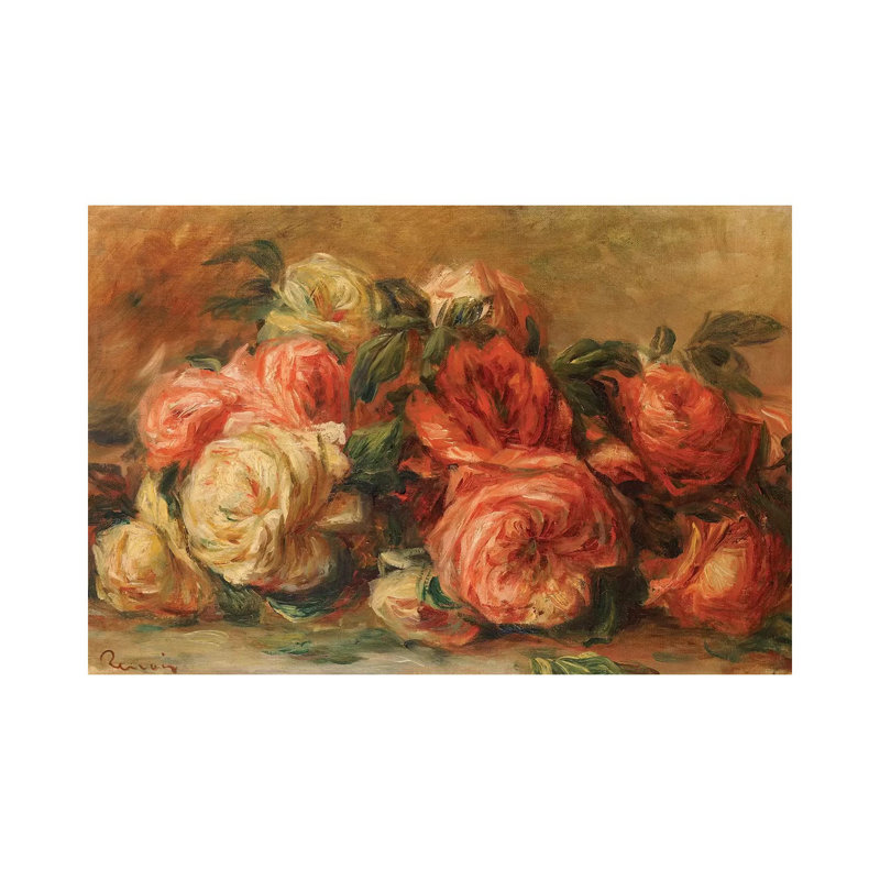 Roses jetées - Estampe numérique sur toile tendue avec châssis