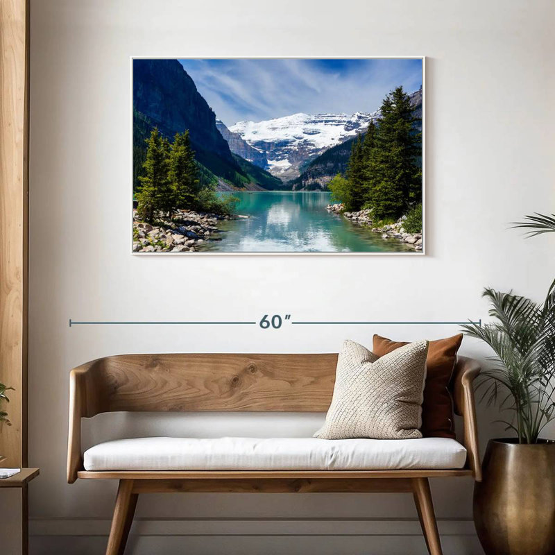 Splendide lac Louise, Cadre flottant blanc, 43 po x 29 po
