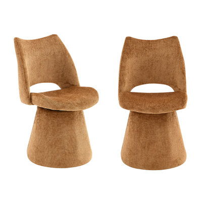 Chenille Swivel Dining Chairs (Set Of 2)