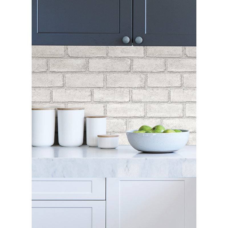 District Brick White Self Adhesive Wallpaper