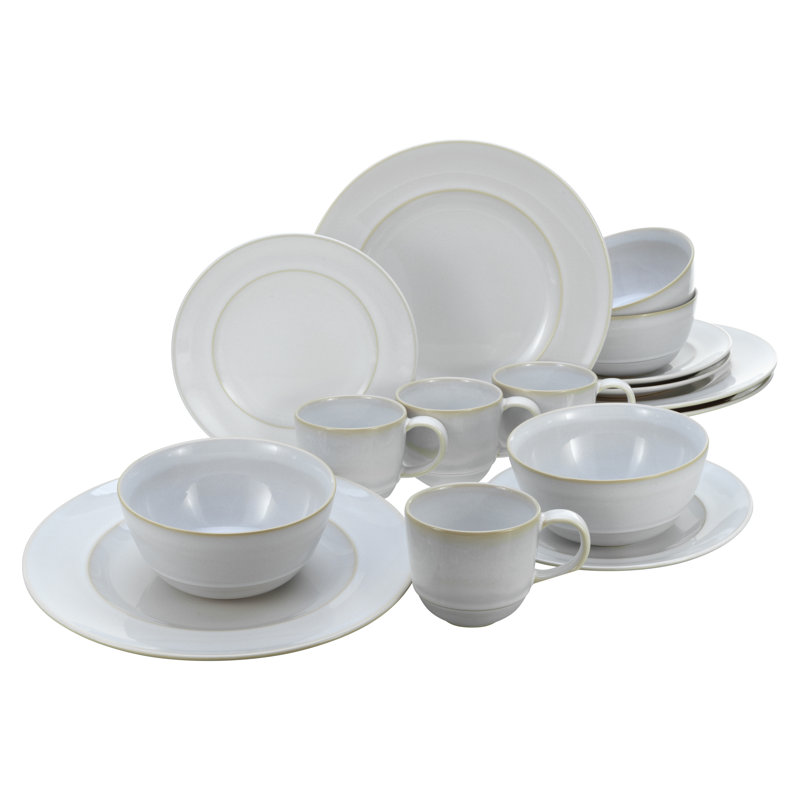 ANTIQUE offwhite 16 Piece Dinnerware Set, Service for 4