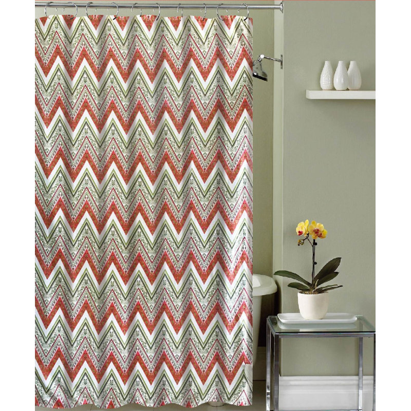 Rideau de douche simple en tissu avec tissu chevron Mirtha