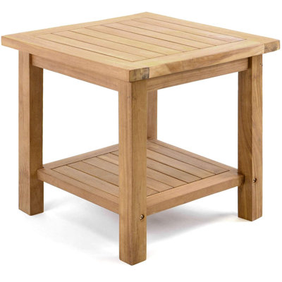 Teak Outdoor Side Table 20" Square End Table