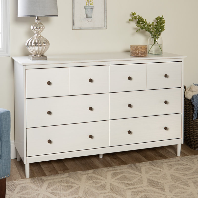 Ceti 6 Drawer 145Cm W Double Dresser, White
