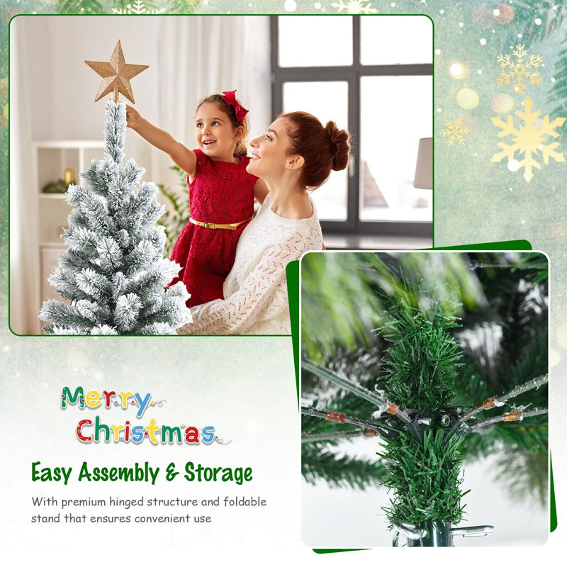 Lighted Artificial Christmas Tree, 5.09ft H