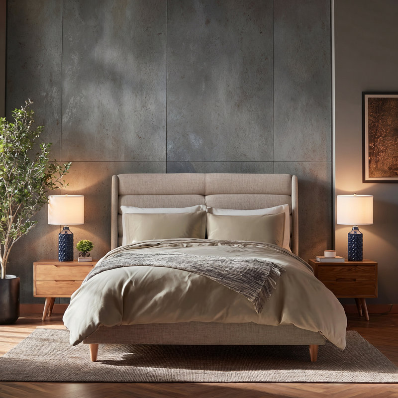 Creight Ceramic Table Lamp, Navy Blue