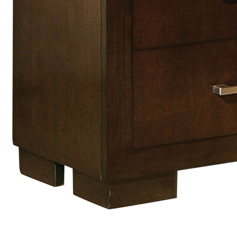 Semirah 2 - Drawer Nightstand, Dark Brown/Gold